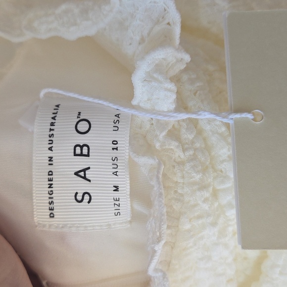 SABO Nola Mini Dress M One Shoulder White NWT $94 - Picture 8 of 9